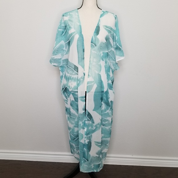 Hibluco Jackets & Blazers - Hibluco Sheer palm leaf kimono N20